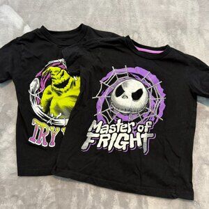 Set of 2 Disney Nightmare Before Christmas Graphic Tees Youth Boys Size 6